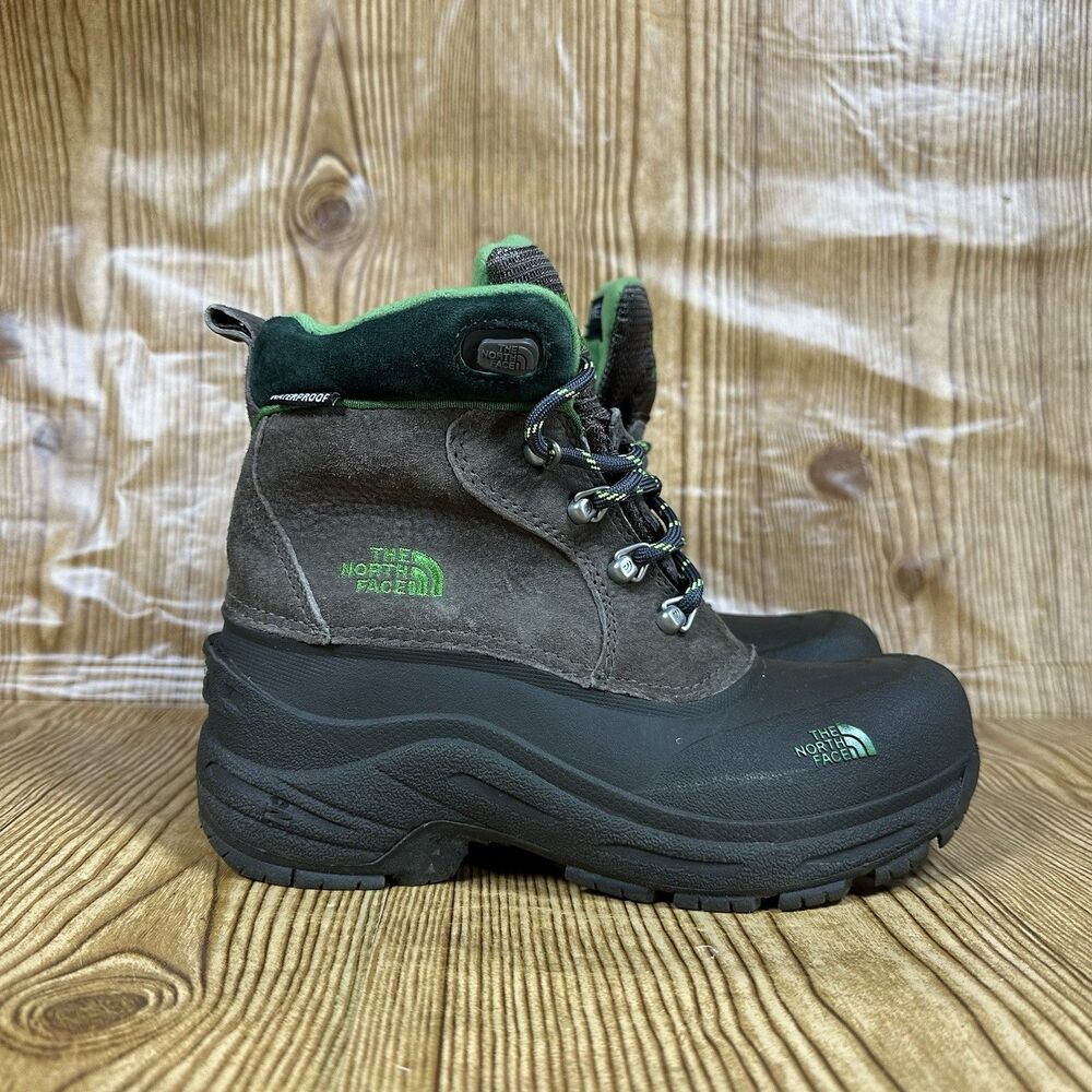 The North Face Chilkat Lace II Winter Boots Youth Size 4 Brown Waterproof